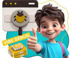 Тестирование & Vibe Debug. Охотники за багами - КИБЕРшкола программирования для детей, компьютерные курсы для школьников, начинающих и подростков - KIBERone г. ВНИИССОК
