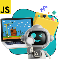 Язык программирования JavaScript + AI. Проектное обучение + геймификация + AI-помощники - КИБЕРшкола программирования для детей, компьютерные курсы для школьников, начинающих и подростков - KIBERone г. ВНИИССОК
